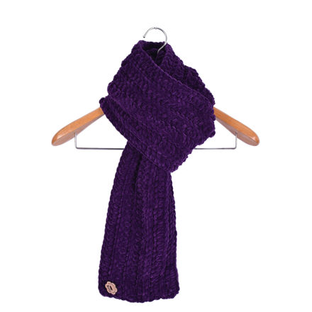 Picture of Bonita Women Crochet Plain Muffler - Purple