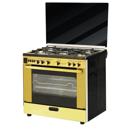 Picture of Sackiti Diamond Cook Stainless Steel Cooker TESK6090FB, 60×90 cm , 5 gas burners , Black/Gold